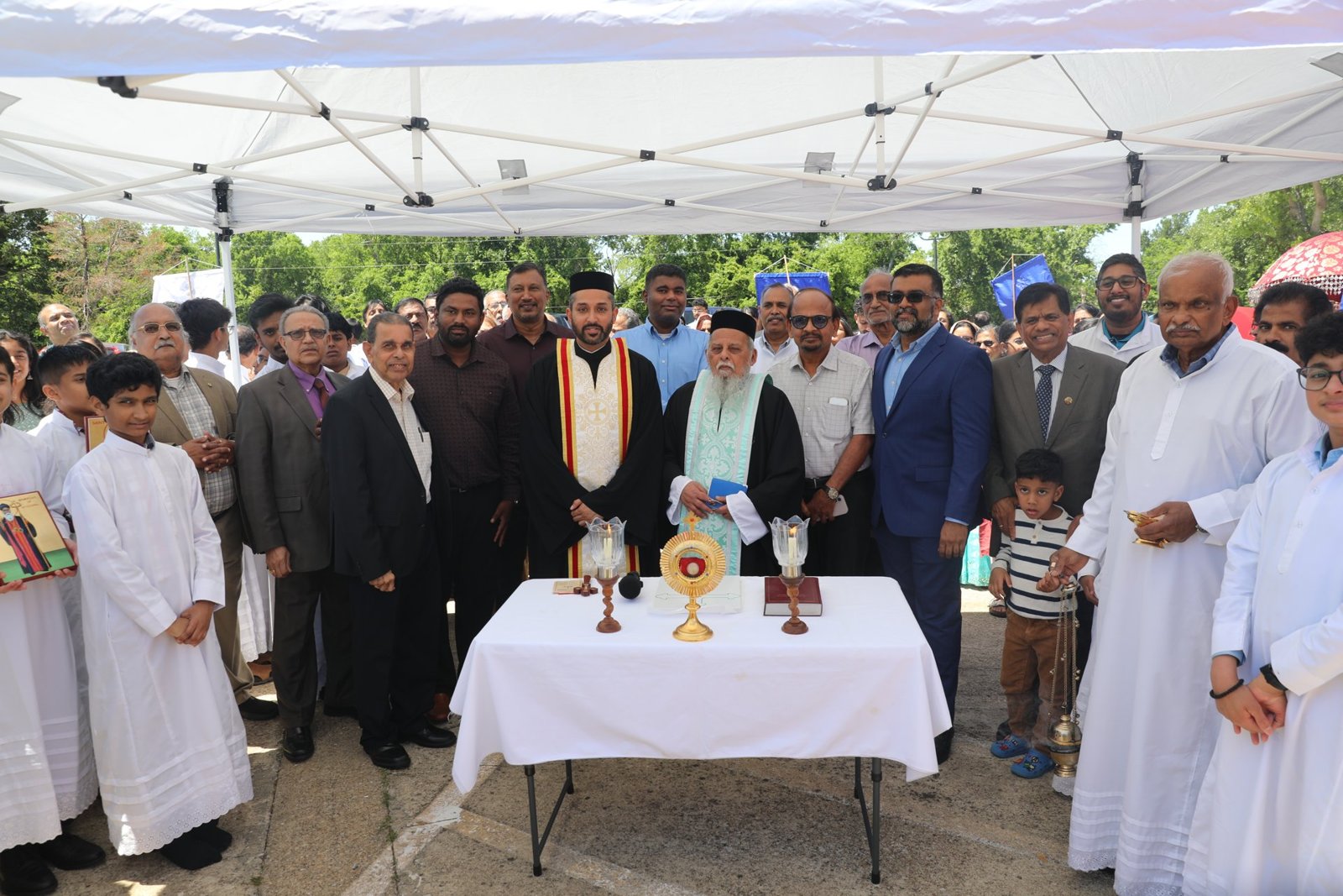 Parish gathering for the new church foundation stone inauguration